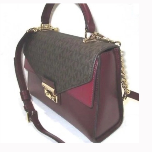 Michael Kors Sloan Double Flip Signature Leather Satchel - Picture 2 of 10